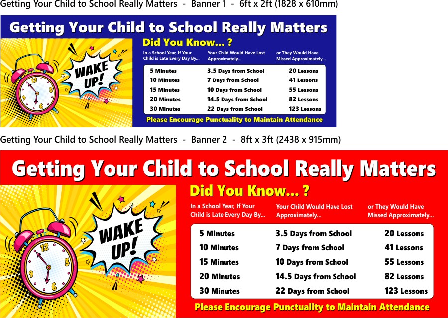 Getting Your Child to School Really Matters Printed School Banners